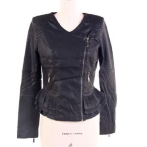 Leatherette crop jacket